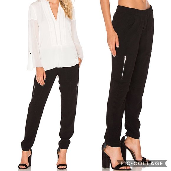 Vince Pants - Vince Cargo Pant Zip Black Pull On